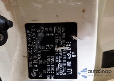 2012 Kia Soul + из США, поврежденный, VIN KNDJT2A60C7417432